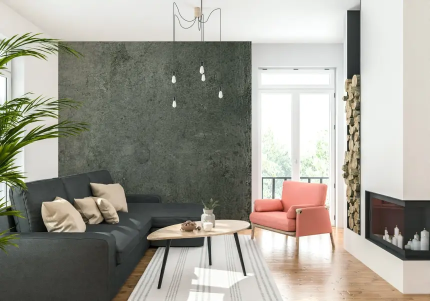 Aged Leather - Petrol Wall Mural