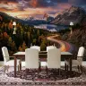 Mountain Road Autumn Landscape Wall Mural 7