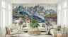Watercolor Mountain Village Wall Mural 8