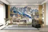 Watercolor Mountain Village Wall Mural 7