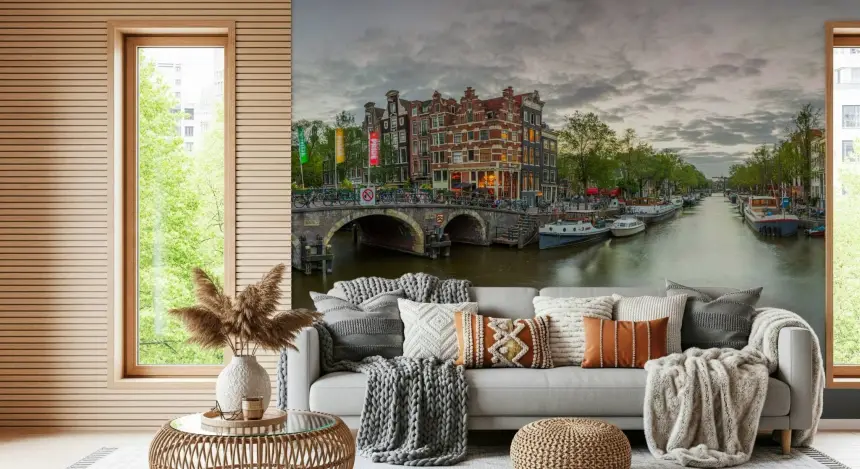 Amsterdam Canal Charm Wall Mural
