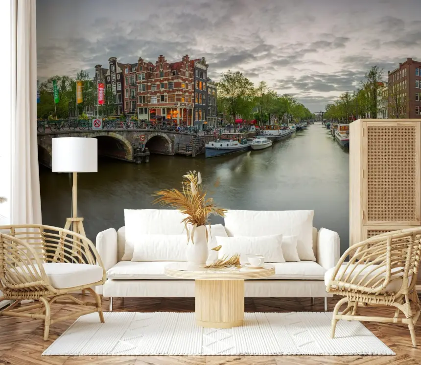 Amsterdam Canal Charm Wall Mural