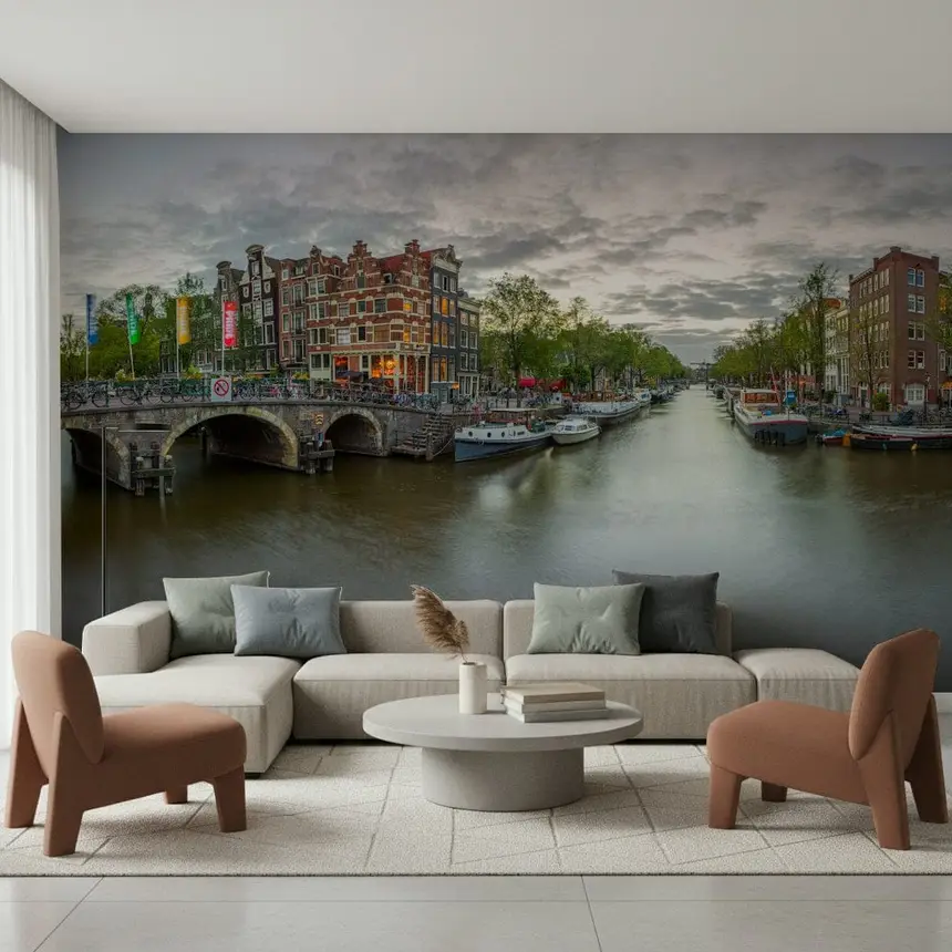 Amsterdam Canal Charm Wall Mural