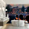 Serene Amsterdam Canal Bridge Twilight Wallpaper Mural 7