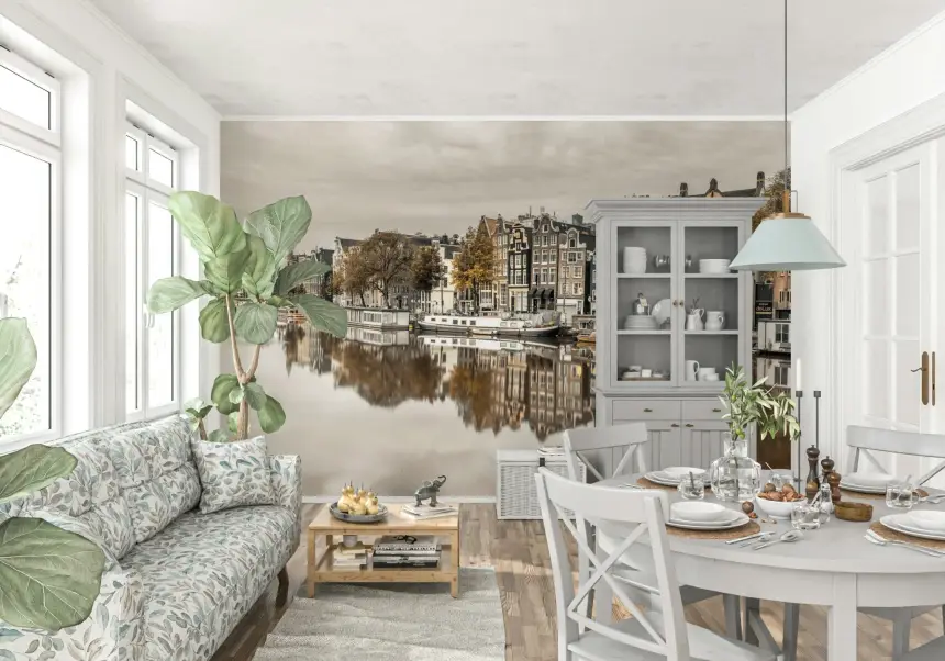 Amsterdam's Mirror Wall Mural