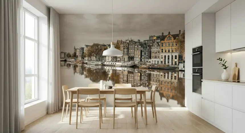 Amsterdam's Mirror Wall Mural