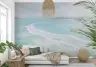 Aqua Teal Salt Flats Horizon Scenic Wallpaper Mural 7