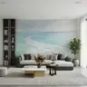 Aqua Teal Salt Flats Horizon Scenic Wallpaper Mural 6