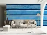 Distressed Blue Wood Plank Wallpaper 6