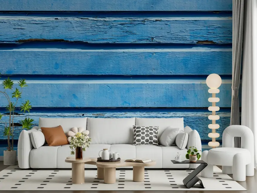 Aqua Wood Wall Mural