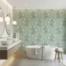 Pale Green Floral Arch Wallpaper 8