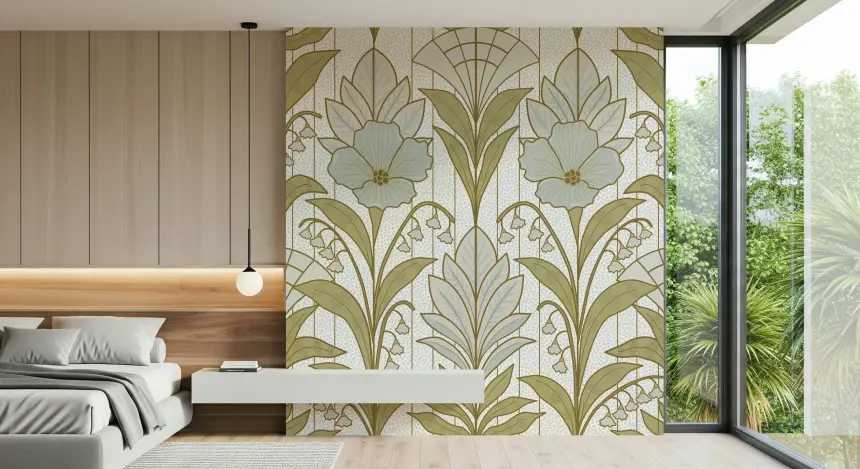 Light Lily of the Valley Art Deco Elegance Wall Mural