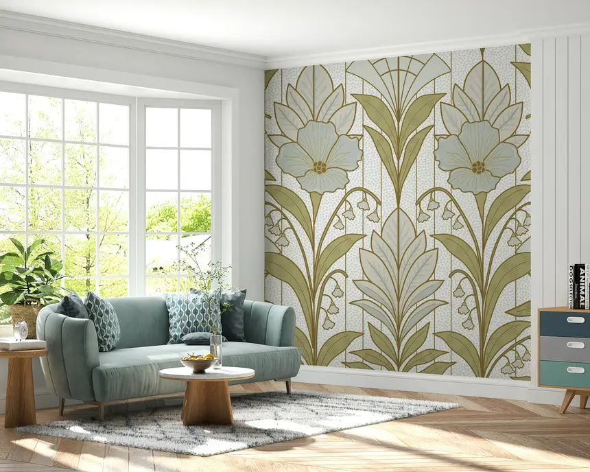 Light Lily of the Valley Art Deco Elegance Wall Mural