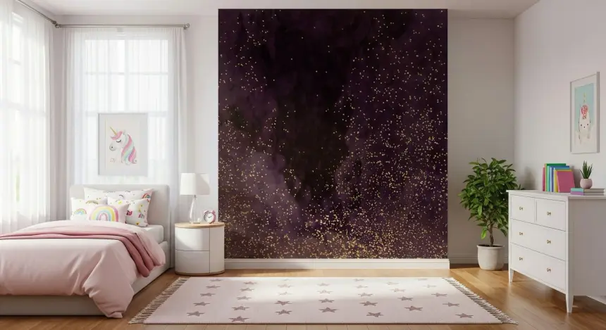 Aubergine Galaxy Wall Mural