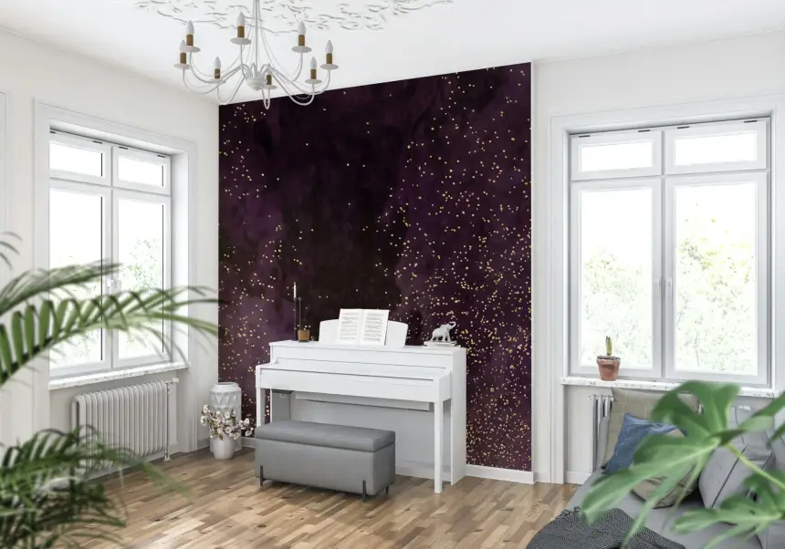 Aubergine Galaxy Wall Mural