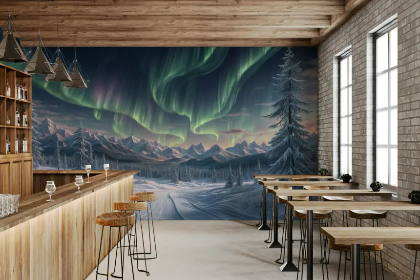 Aurora's Winter Dance Wall Mural