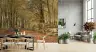 Golden Autumn Woods Log Stack Wallpaper Mural 6