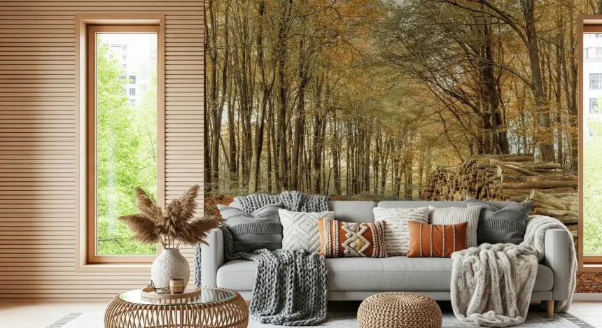 Autumn Forest Scene Wall Mural