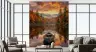 Autumn Lake and Boat Wall Mural 6