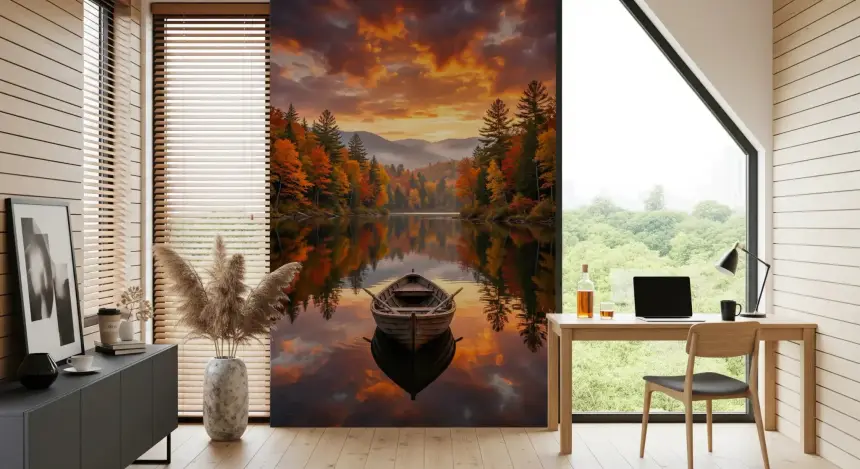 Autumn Lake Serenity Wall Mural