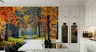 Enchanted Autumn Sun Dappled Forest Pathway Mural 8
