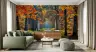 Enchanted Autumn Sun Dappled Forest Pathway Mural 7