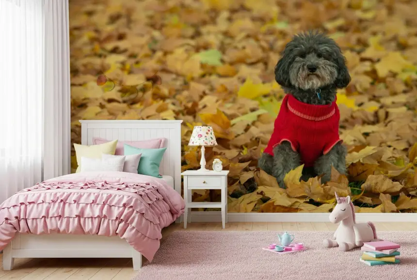 Autumn Pup Wall Mural