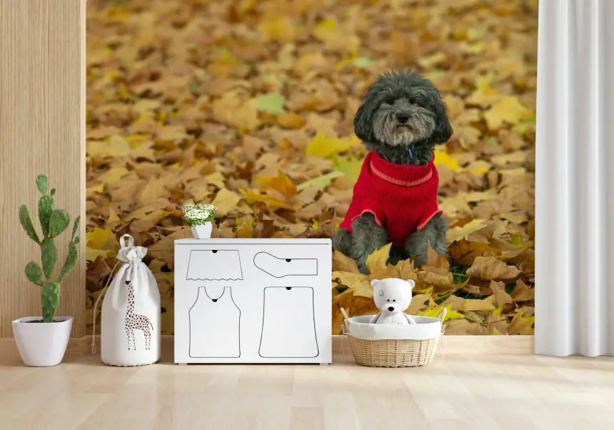 Autumn Pup Wall Mural