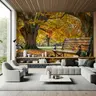 Autumn Park Bench Scenic Wall Mural 8