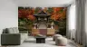 Japanese Garden Autumn Bridge Wall Mural 5