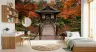 Japanese Garden Autumn Bridge Wall Mural 7
