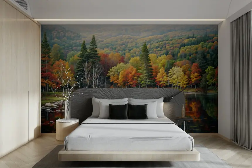 Autumn's Reflection Wall Mural