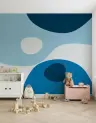 Abstract Blue Wave Wall Mural 6