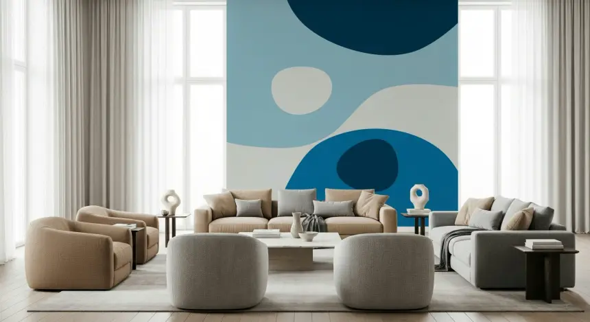 Azure Abstraction Wall Mural