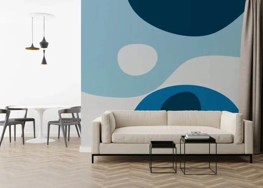 Azure Abstraction Wall Mural