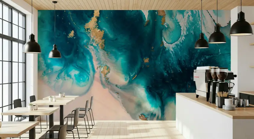 Gilded Azure Flow Wall Mural - 2733136