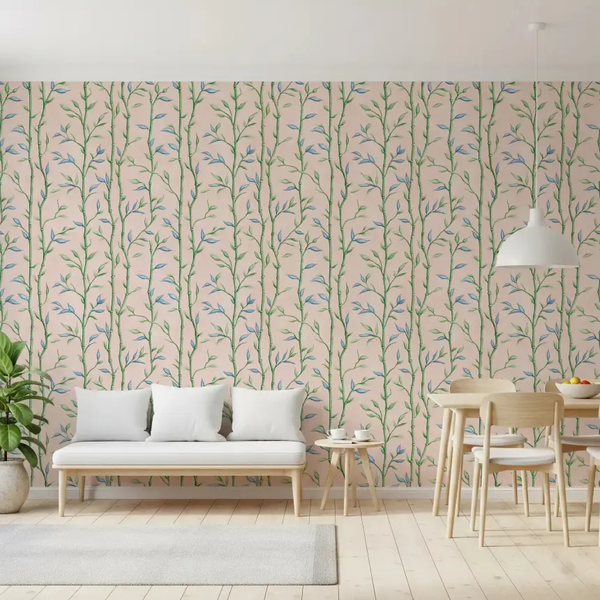 Bamboo Breeze Rose Wallpaper