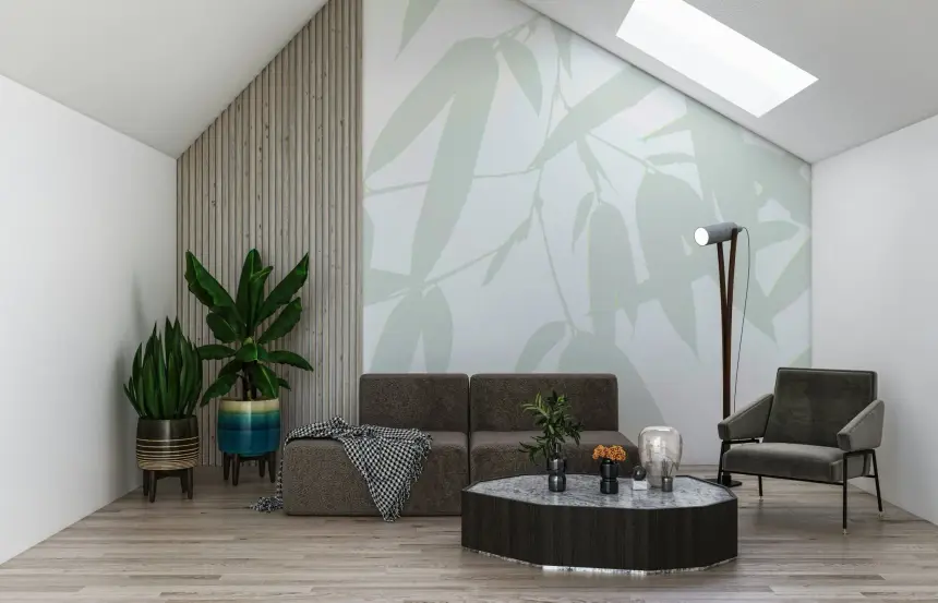 Bamboo Leaf Wall Mural