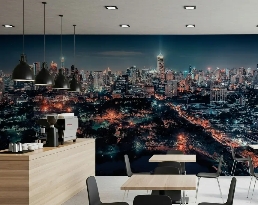 Bangkok Nightscape Wall Mural