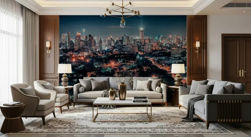 Bangkok Nightscape Wall Mural