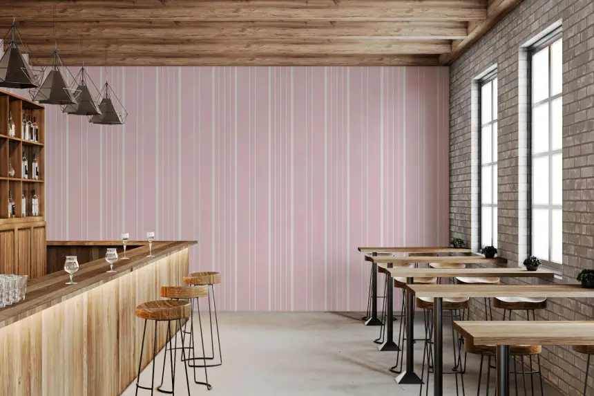 Barely Blush Stripes Wallpaper