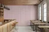 Dusky Pink Cream Vertical Striped Wallpaper 8