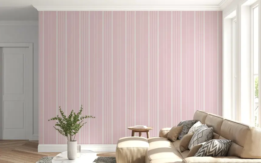 Barely Blush Stripes Wallpaper