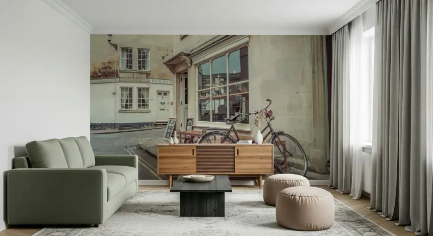 Bath's Bicycle Stroll Wall Mural