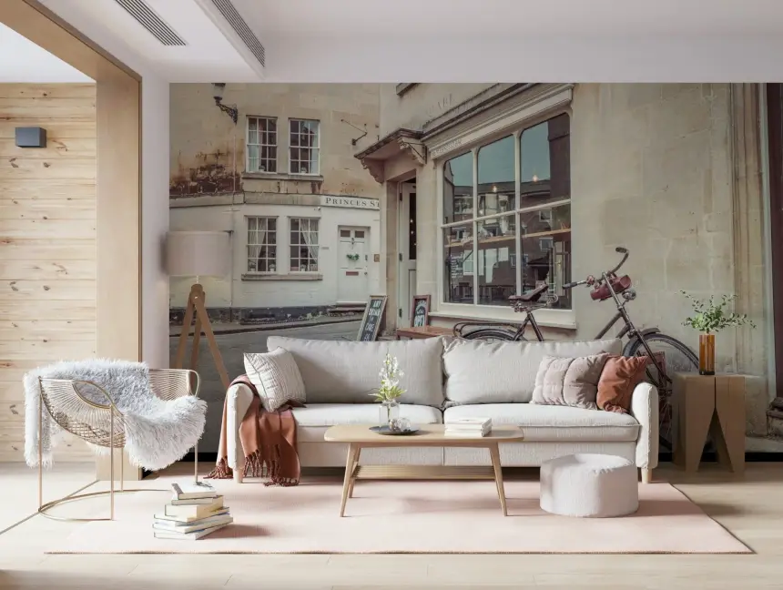 Bath's Bicycle Stroll Wall Mural