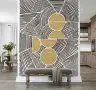 Abstract Golden Disc Radial Line Wallpaper Mural 6