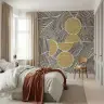 Abstract Golden Disc Radial Line Wallpaper Mural 7