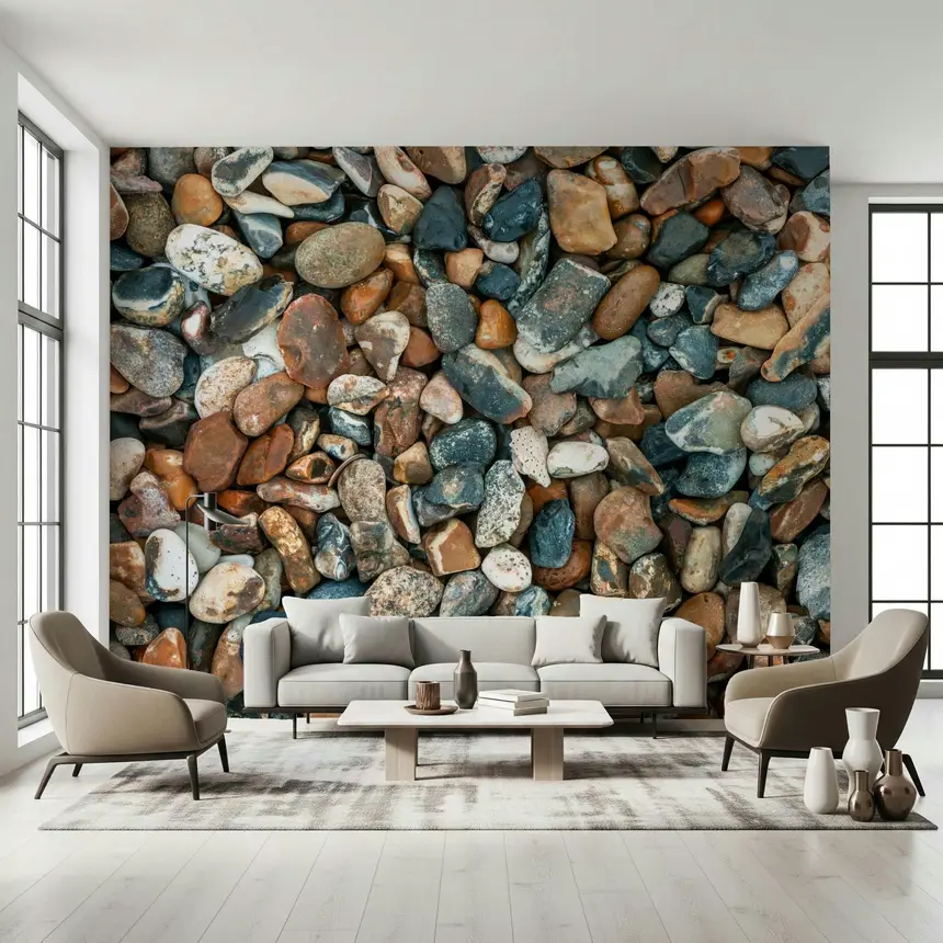 Beach Pebbles Wall Mural
