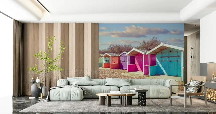 Beach Row Bliss Wall Mural