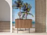 Two Palm Trees Azure Beachfront Wallpaper Mural 7